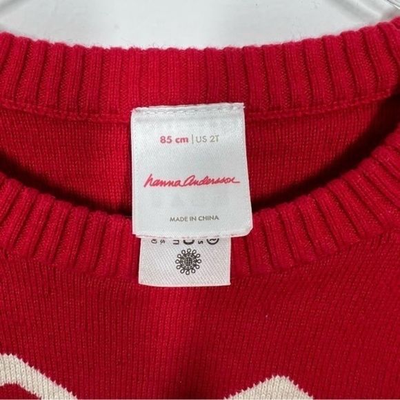 Hanna Anderson Baby Nordic Red and Cream Sweater Size 2T 2022 Collection - Picture 10 of 15